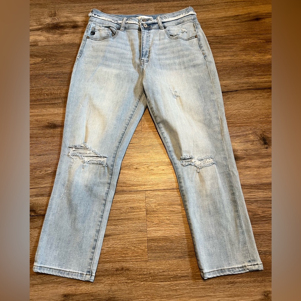 KanCan Exclusively for Maurice’s High Rise Ripped Capri Denim Jeans Size 30 - Picture 2 of 9